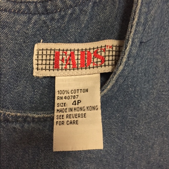 SOLD 🌻 FADS denim jumper dress / pockets - Picture 5 of 7